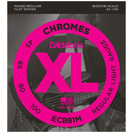 D'addario - ECB81M CHROMES BASS, LIGHT, MEDIUM SCALE [45-100 ] 1