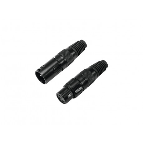 Omnitronic - XLR socket/plug set 3pin black housing 5x 1