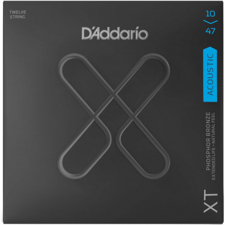 D'addario - XTAPB1047-12 ACOUSTIC GUITAR PHOSPHOR BRONZE XT COATED 12 SRTRINGS 1