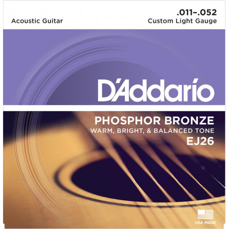 D'addario - EJ26 - PHOSPHOR BRONZE CUSTOM LIGHT [11-52] 1