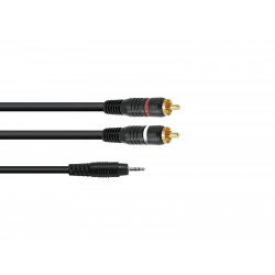 Omnitronic - Adaptercable 3.5 Jack/2xRCA 1m bk 1