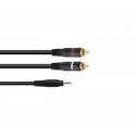 Omnitronic - Adaptercable 3.5 Jack/2xRCA 1m bk