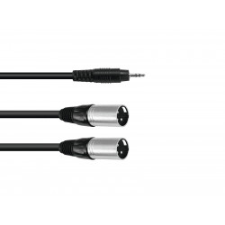 Omnitronic - Adaptercable 3.5 Jack/2xXLR(M) 3m bk 1