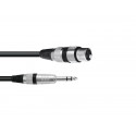 Omnitronic - Adaptercable XLR(M)/Jack stereo 0.9m bk