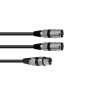 Omnitronic - Adaptercable XLR(F)/2xXLR(M) 0,5m bk 1