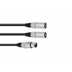 Omnitronic - Adaptercable XLR(F)/2xXLR(M) 1m bk 1