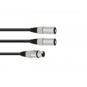 Omnitronic - Adaptercable XLR(F)/2xXLR(M) 1m bk