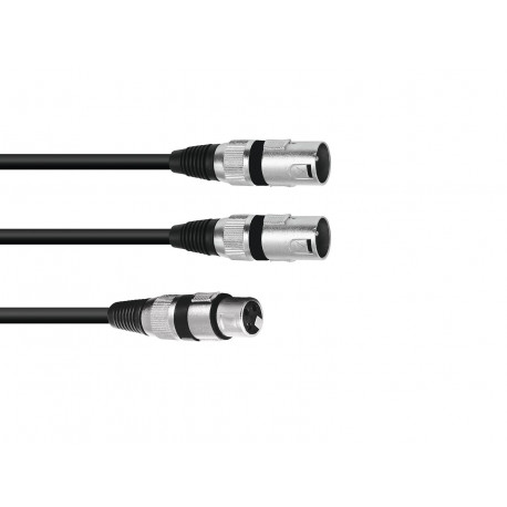 Omnitronic - Adaptercable XLR(F)/2xXLR(M) 1.5m bk 1
