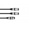 Omnitronic - Adaptercable XLR(F)/2xXLR(M) 1.5m bk 1