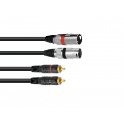 Omnitronic - Adaptercable 2xXLR(M)/2xRCA 1.5m bk 1