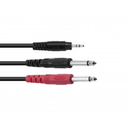 Omnitronic - Adaptercable 3.5 Jack/2xJack ECO 1,5m bk 1